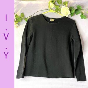 DAILY 3 For $25 NWOT I.V.Y SIZE SMALL DARK BLUE LONG SLEEVE TEE 100% COTTON